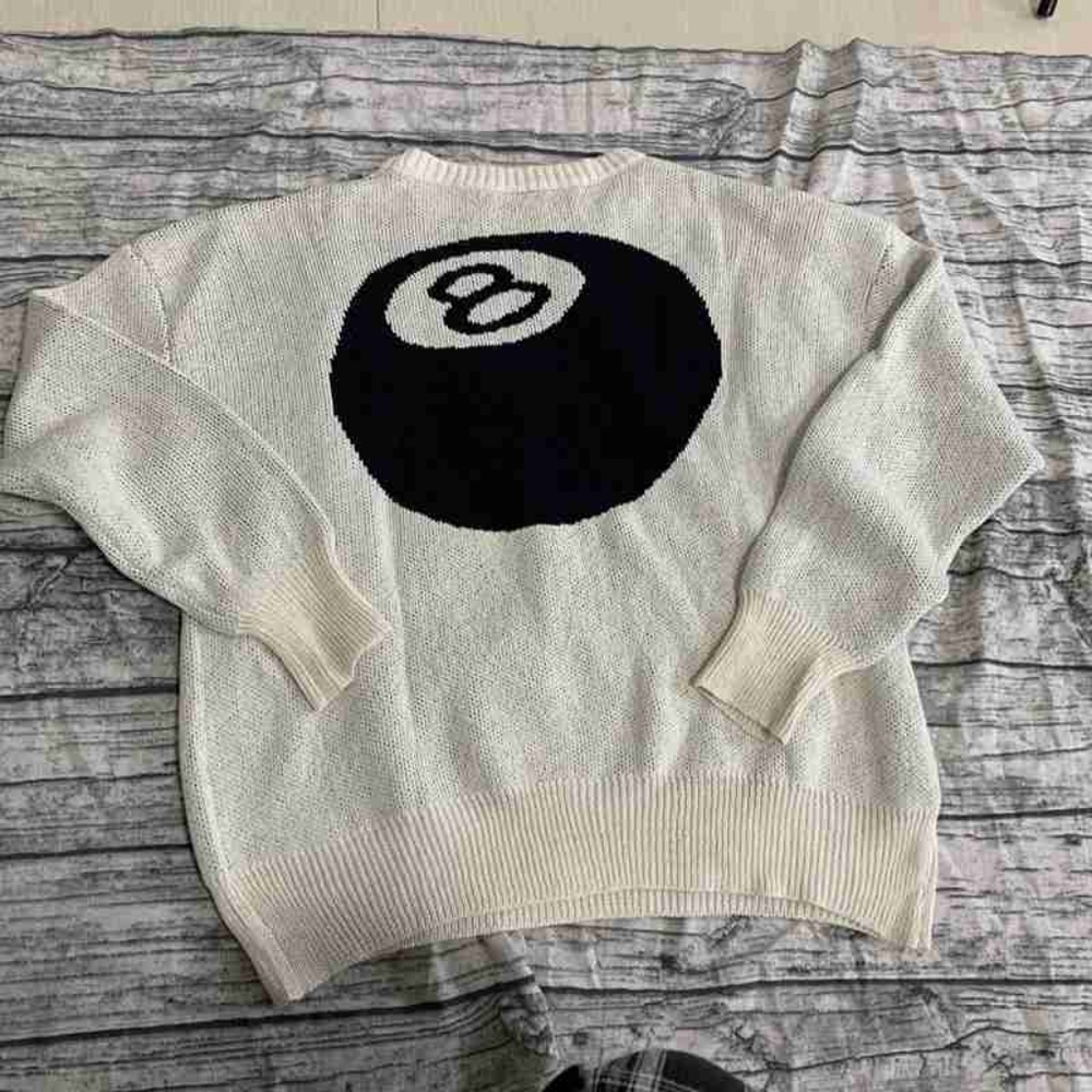 Stussy cream crewneck sweater